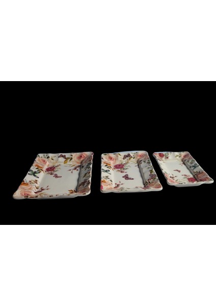 Heyf Dijital Baskılı 3'lü Dikdörtgen Kayık Tabak modelleri