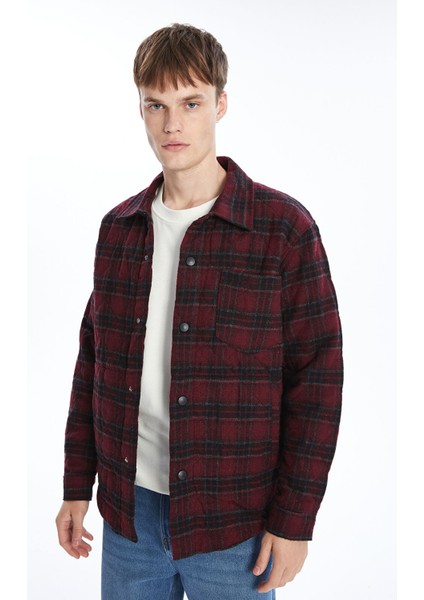 Yeni Sezon Regular Fit Uzun Kollu Ekose Erkek Gömlek Ceket