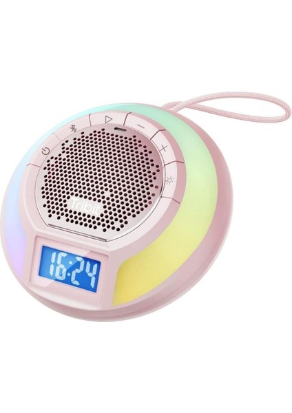 Aquaease Ipx7 Su Geçirmez, 18 Saat Oynatma Süresi Dahili Mikrofon Işıklı Hoparlör Pembe