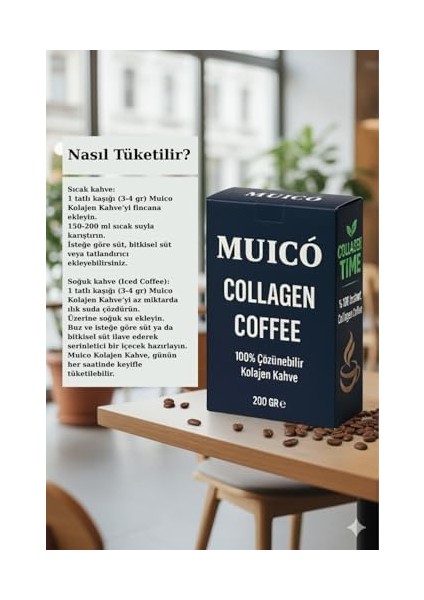 Muico Kolajen Kahve 200 gr – Hindiba Ekstraktlı –%100 Çözünebilir Granül Kahve