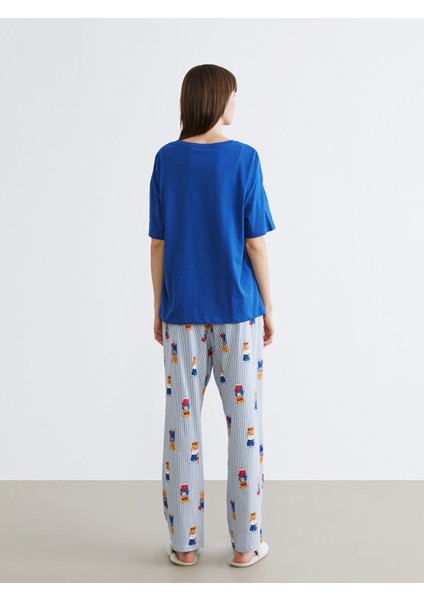 Yeni Sezon Ayı Teddy Baskılı Kadın Pijama Takımı fırsatları