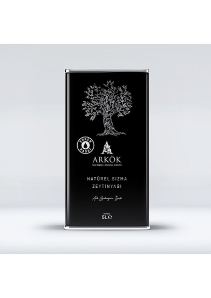 Arkök Erken Hasat Natürel Sızma Zeytinyağı 5 Lt - Edremit Zeytini, 200+ Polifenol, Tek Zeytinlikten Sınırlı Sayıda Üretim, Soğuk Sıkım