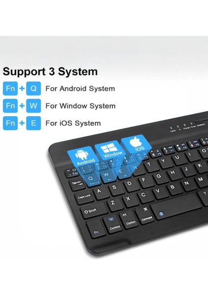 Ipad Samsung Huawei Tablet Laptop Pc Uyumlu Renkli Bluetooth Bağlantılı Klavye+Mouse Set fiyatları