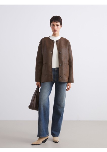 Yeni Sezon Bisiklet Yaka Çift Taraflı Kadın Mont fiyatları