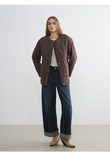 Yeni Sezon Bisiklet Yaka Oversize Kapitone Kadın Şişme Mont fiyatları