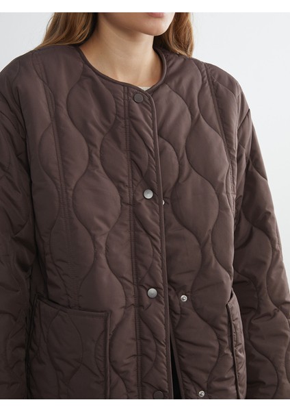 Yeni Sezon Bisiklet Yaka Oversize Kapitone Kadın Şişme Mont modelleri