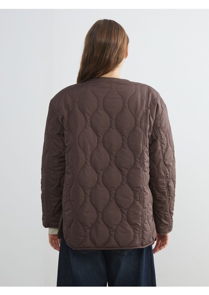 Yeni Sezon Bisiklet Yaka Oversize Kapitone Kadın Şişme Mont indirimleri