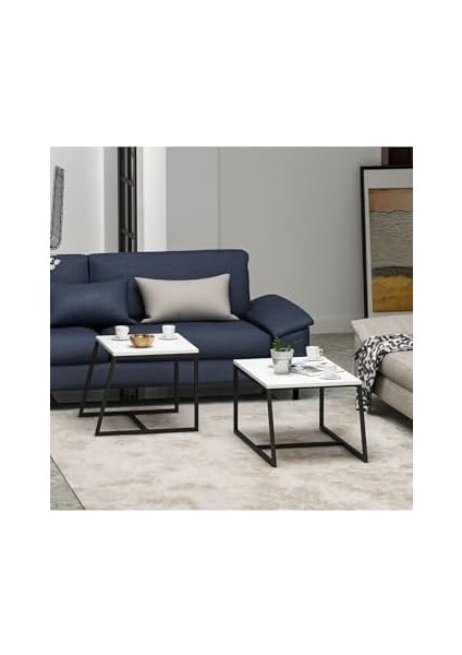 Dizayn Minimal 2'li Orta Sehpa Beyaz fiyatları