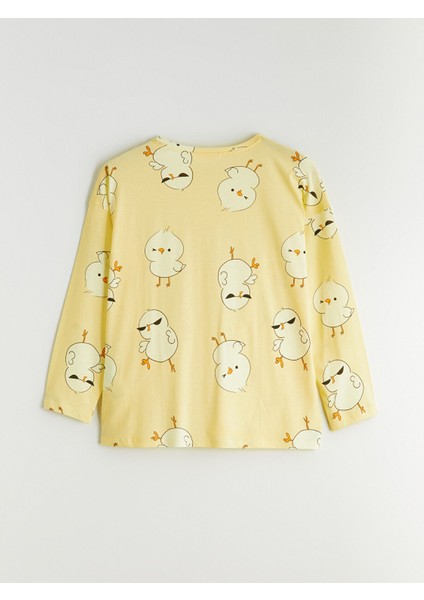 Yeni Sezon Büyük Beden Civciv Baskılı Kadın Pijama Takımı indirimleri