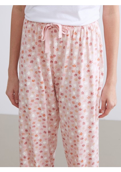 Yeni Sezon Büyük Beden Beli Lastikli Çiçekli Kadın Pijama Altı fırsatları