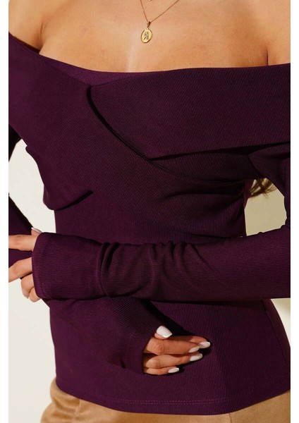 Yzlal Madonna Çapraz Yaka Bluz Mürdüm T4331 (Beden: Xl) fırsatları