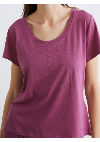 Yeni Sezon U Yaka Modal Karışımlı Kadın Pijama Takımı modelleri