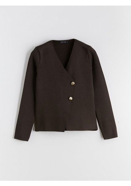 Yeni Sezon Kruvaze Yaka Kadın Triko Hırka indirimleri