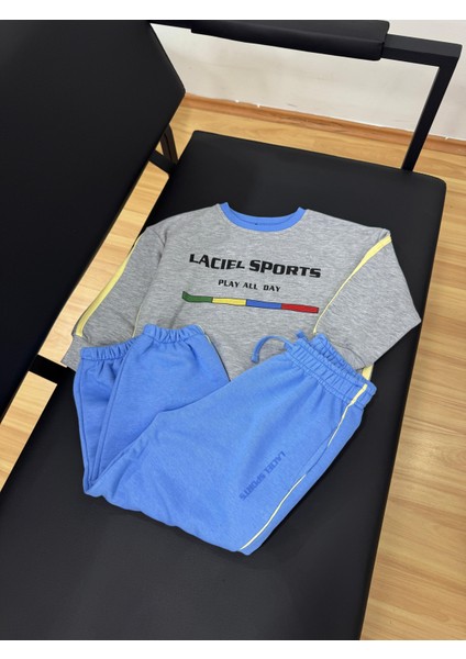 Unisex Çocuk Pamuklu Gri Spor Baskılı Sweatshirt – Rahat Kalıp, Yumuşak Doku fırsatları