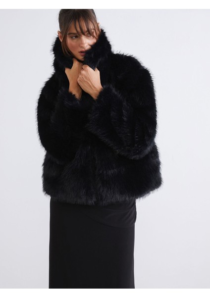 Yeni Sezon Ceket Yaka Kadın Kürk Mont