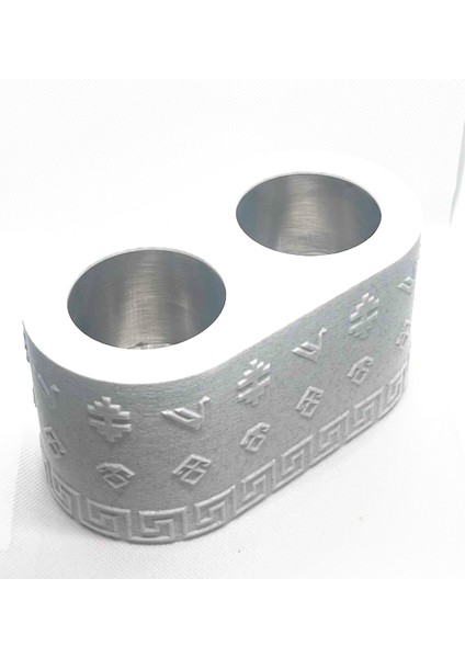 Çift Kadeh Mottopi Jel Ehlikeyf Kilim Motifli Termojel Paslanmaz Jelli Donan Mermer Renk