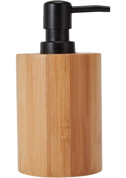 Bambu Sıvı Sabunluk, Şık ve Ekolojik Tasarım, ve Mutfak Için Uygun, Paslanmaz Pompalı, Uzun Ömürlü Ahşap Sıvı Sabunluk Şişesi (Yuvarlak)