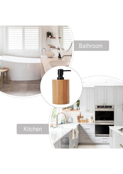 Bambu Sıvı Sabunluk, Şık ve Ekolojik Tasarım, ve Mutfak Için Uygun, Paslanmaz Pompalı, Uzun Ömürlü Ahşap Sıvı Sabunluk Şişesi (Yuvarlak) fiyatları