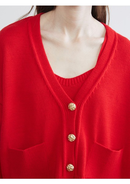 Yeni Sezon V Yaka Oversize Kadın Triko Hırka modelleri