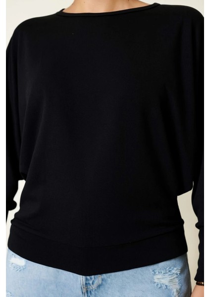 Yzlal Yarasa Kol Salaş Bluz Siyah T4273 (Beden: S) fiyatları