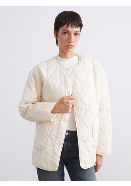 Yeni Sezon Bisiklet Yaka Oversize Kapitone Kadın Şişme Mont