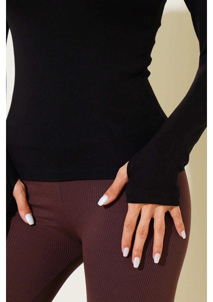 Yzlal Basic Parmak Geçirme Detaylı Bluz Siyah T4266 (Beden: S) modelleri