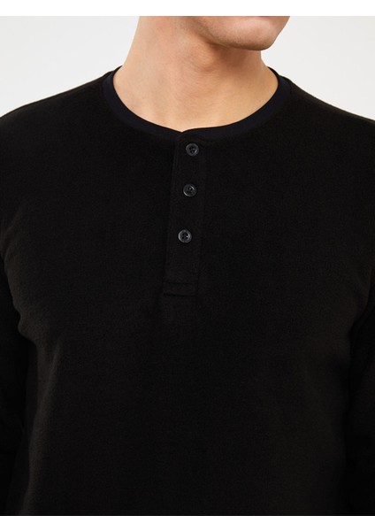 Yeni Sezon Bisiklet Yaka Uzun Kollu Polar Erkek Pijama Üst fırsatları