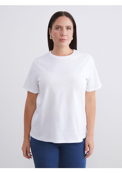 Yeni Sezon Büyük Beden Bisiklet Yaka Kadın Tişört 2'li fiyatları