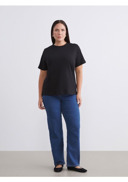 Yeni Sezon Büyük Beden Bisiklet Yaka Kadın Tişört 2'li fırsatları