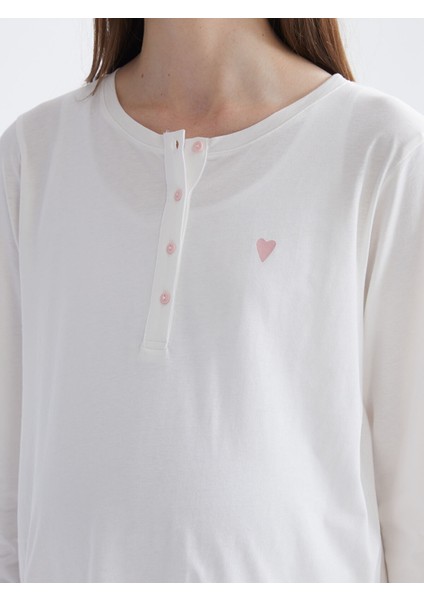 Yeni Sezon Bisiklet Yaka Baskılı Hamile Pijama Takımı modelleri