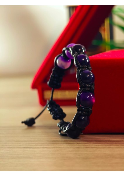 Makrome Bileklik El Yapımı Saf Doğaltaş Özel Yapım Hematit Taşı, Lav Taşı, Akik Taşı, Amatis Taşı modelleri