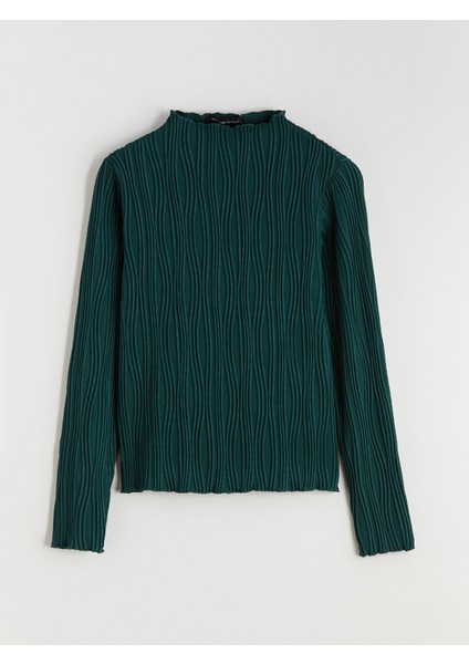 Yeni Sezon Dik Yaka Dokulu Kadın Body indirimleri