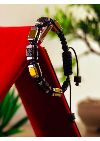 Makrome Bileklik El Yapımı Saf Doğaltaş Özel Yapım Hematit Taşı, Lav Taşı, Akik Taşı, Amatis Taşı fiyatları