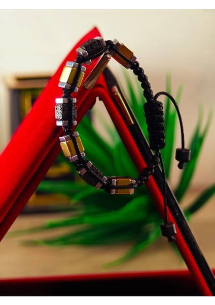 Makrome Bileklik El Yapımı Saf Doğaltaş Özel Yapım Hematit Taşı, Lav Taşı, Akik Taşı, Amatis Taşı modelleri