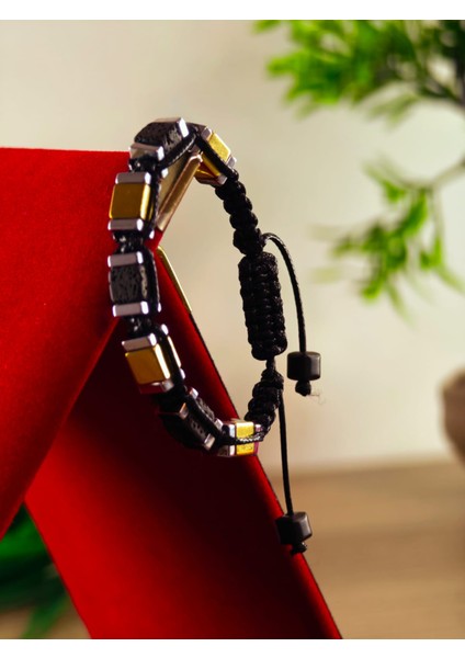 Makrome Bileklik El Yapımı Saf Doğaltaş Özel Yapım Hematit Taşı, Lav Taşı, Akik Taşı, Amatis Taşı indirimleri