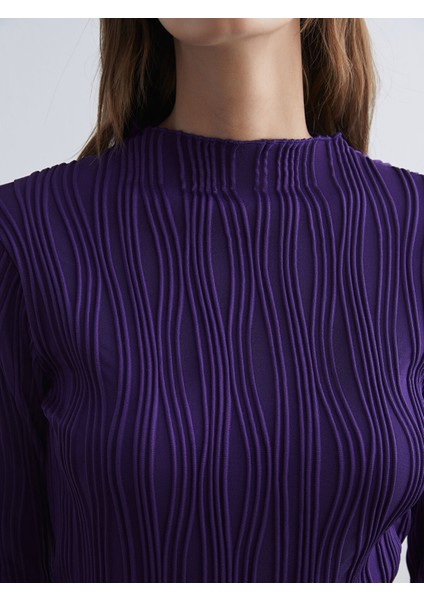 Yeni Sezon Dik Yaka Dokulu Kadın Body modelleri