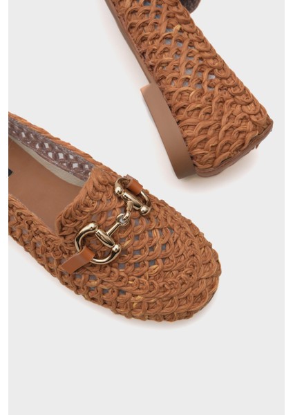 Tani Hasır Örgü Metal Tokalı Kadın Loafer indirimleri