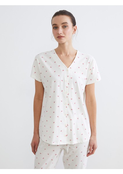 Yeni Sezon V Yaka Desenli Hamile Pijama Takımı fiyatları