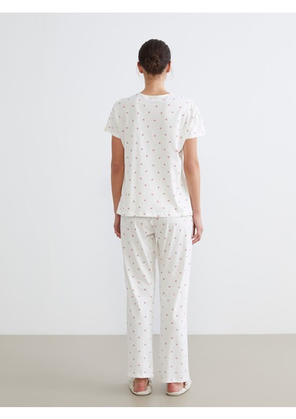 Yeni Sezon V Yaka Desenli Hamile Pijama Takımı fırsatları