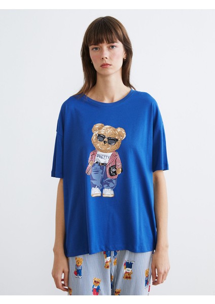 Yeni Sezon Ayı Teddy Baskılı Kadın Pijama Takımı fiyatları