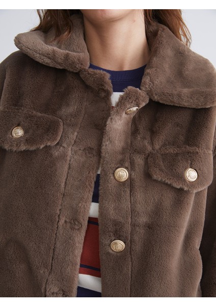 Yeni Sezon Gömlek Yaka Kadın Kürk Mont modelleri