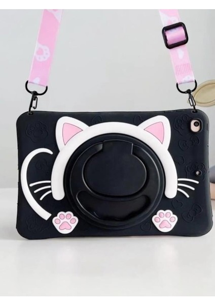 Kedi Karakterli Dayanıklı Çocuk Tablet Kılıfı Standlı Eğlenceli Koruyucu Kapak fırsatları