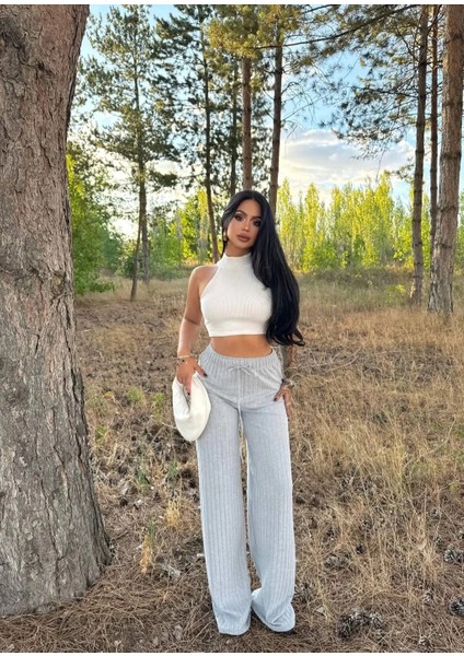 Yzlal Fitilli Şardonlu Pantolon Gri A4058 (Beden: S) fırsatları