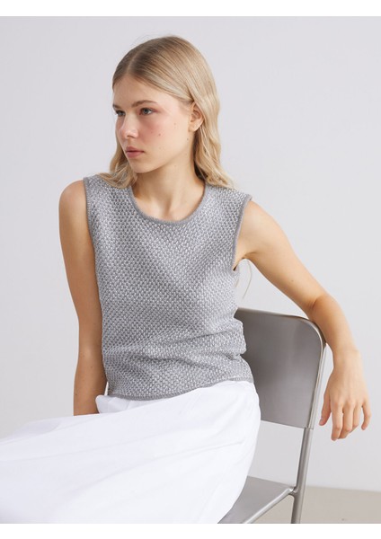 Yeni Sezon Bisiklet Yaka Desenli Kadın Triko Süveter