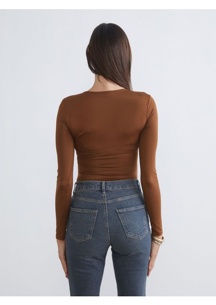 Yeni Sezon Bisiklet Yaka Kadın Bodysuit fırsatları