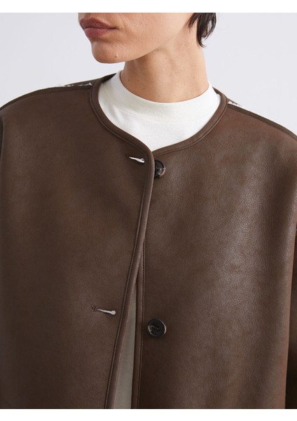 Yeni Sezon Bisiklet Yaka Çift Taraflı Kadın Mont fırsatları