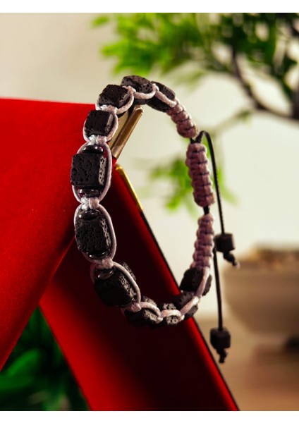 Makrome Bileklik El Yapımı Saf Doğaltaş Özel Yapım Hematit Taşı, Lav Taşı, Akik Taşı, Amatis Taşı fiyatları