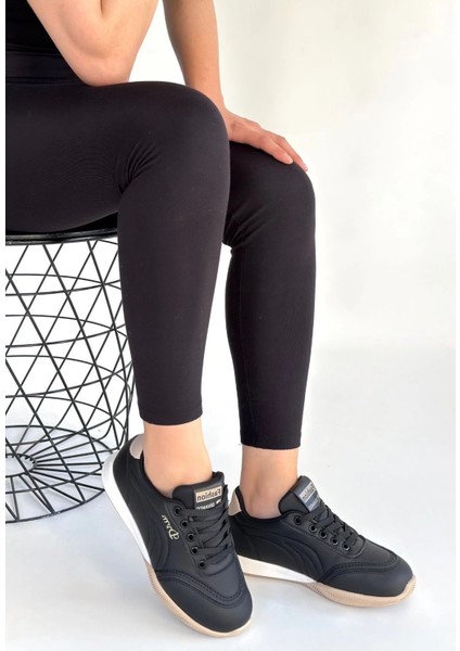 Yzlal Tawen Siyah Cilt Bej Tabanlı Bağcıklı Spor Ayakkabı (Numara: 39) modelleri