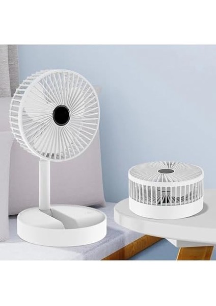 Yüksekliği Ayarlanabilir 31CM - 37 cm Taşınabilir Masaüstü Mini USB Fan Şarj Edilebilir Telefon Tutuculu 3 Kademeli Soğutucu Mini Fan (Fs-21 - Beyaz) fiyatları