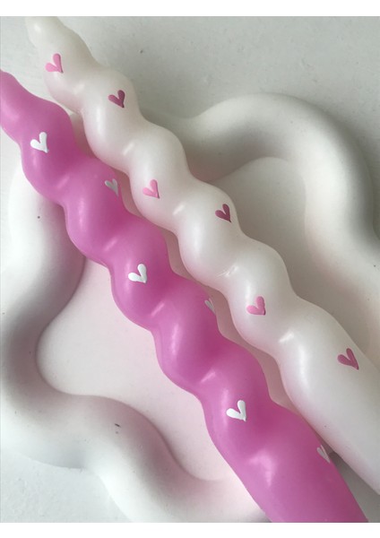 2'li Kalpli Burgu Şamdan Mum Seti